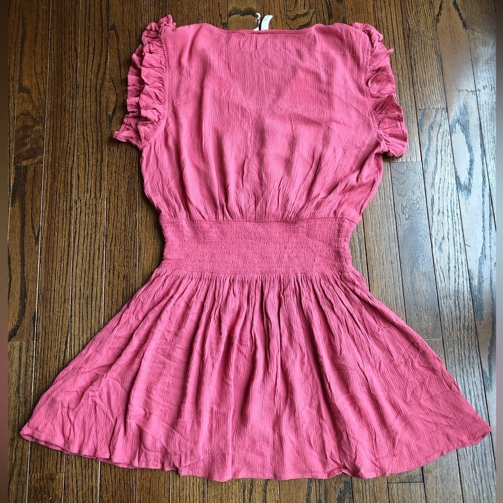 Elan Women’s M Rose Pink Short Lightweight Gauze Dress w/Smocked Waist - EUC! - Picture 11 of 11